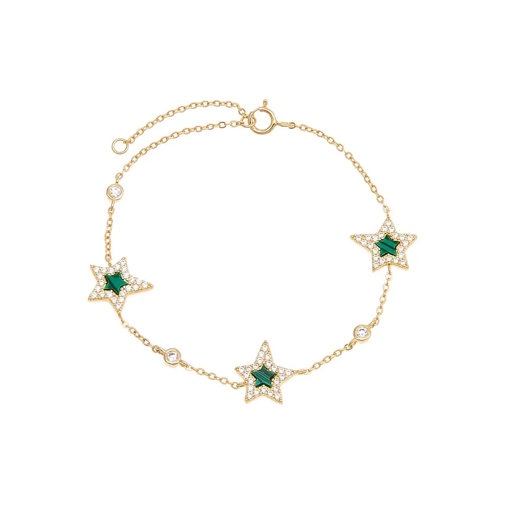 Pavé Triple Star Stone Bracelet