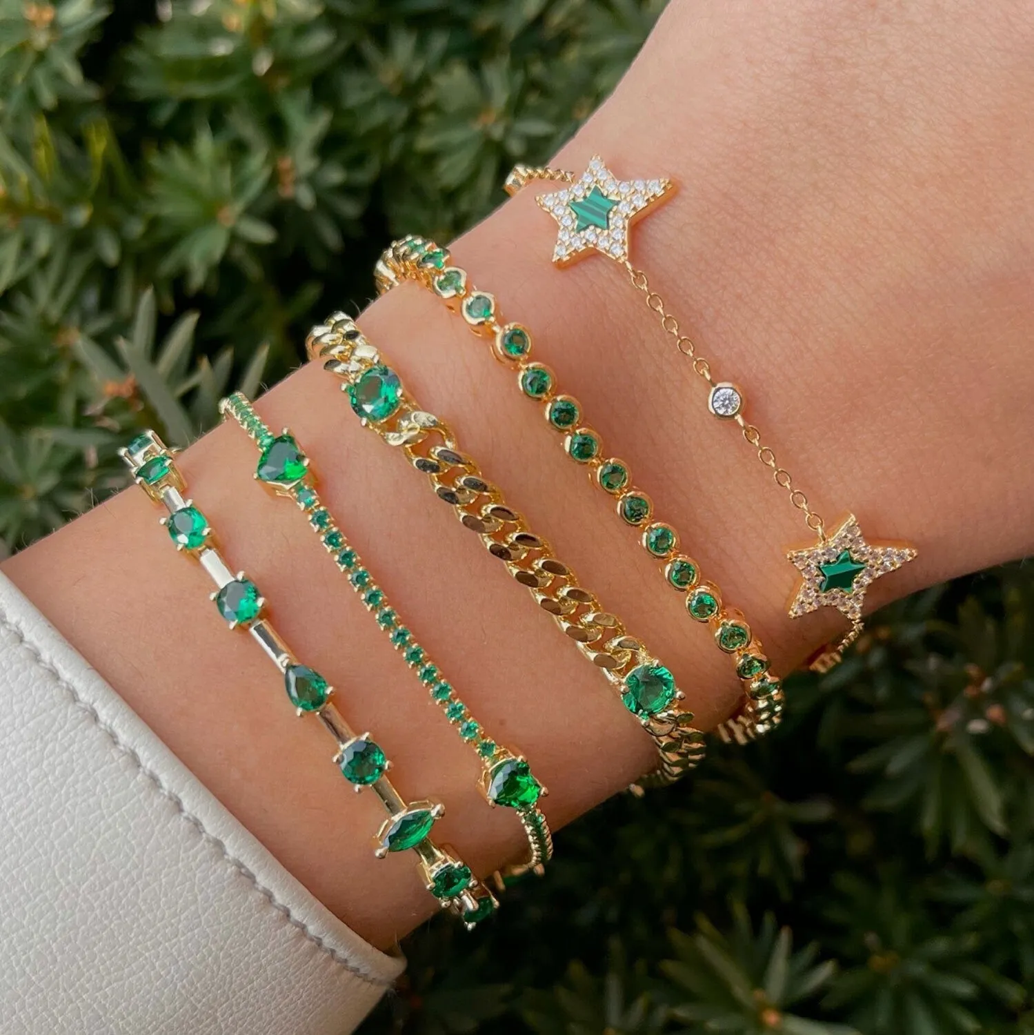 Pavé Triple Star Stone Bracelet