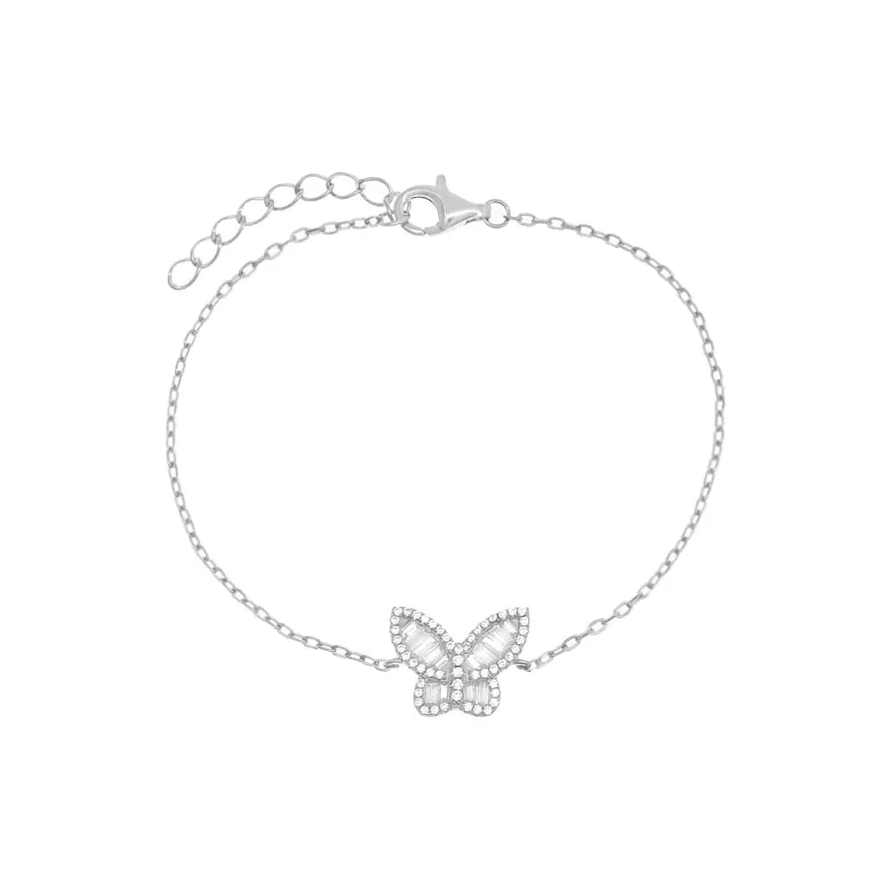 Pavé X Baguette Butterfly Bracelet