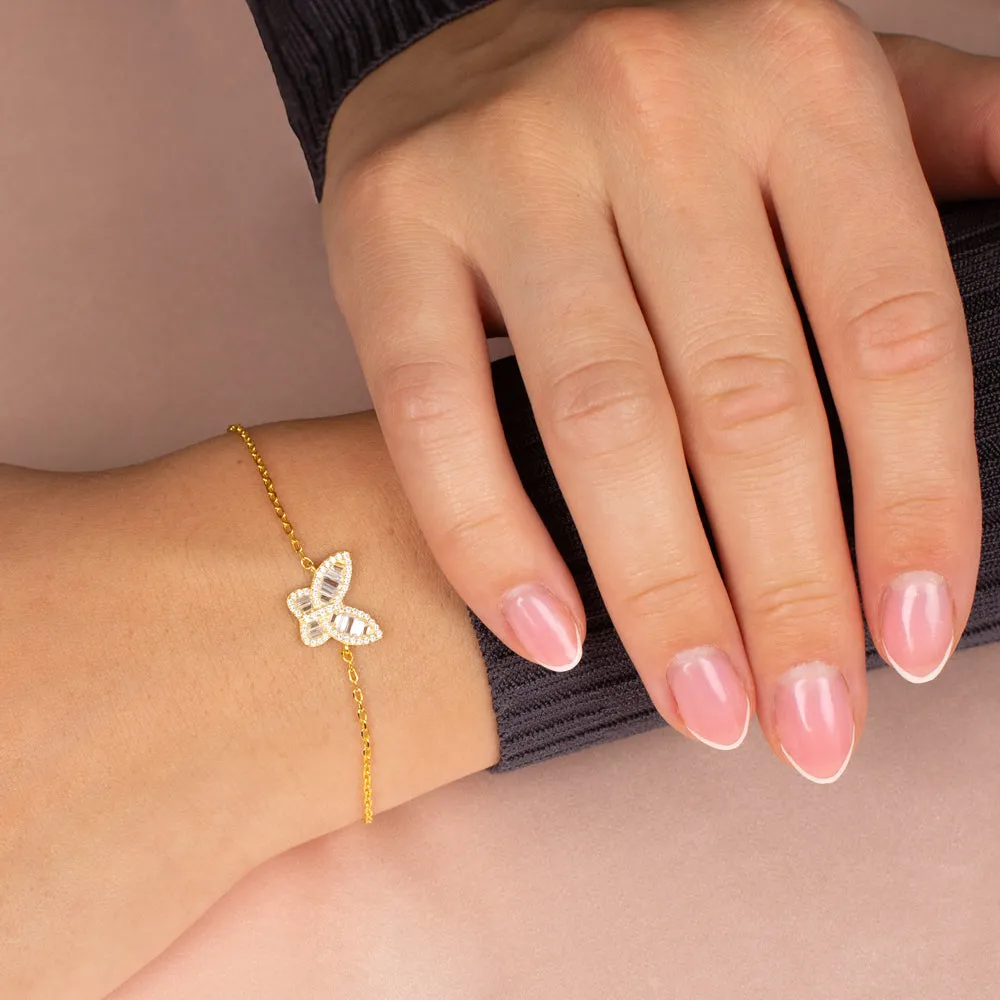 Pavé X Baguette Butterfly Bracelet