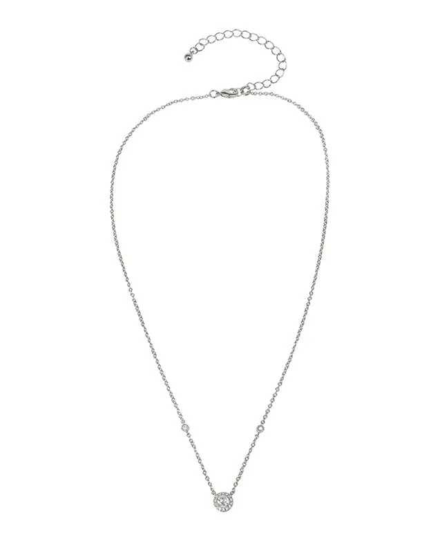 Pave Halo Pendant Necklace