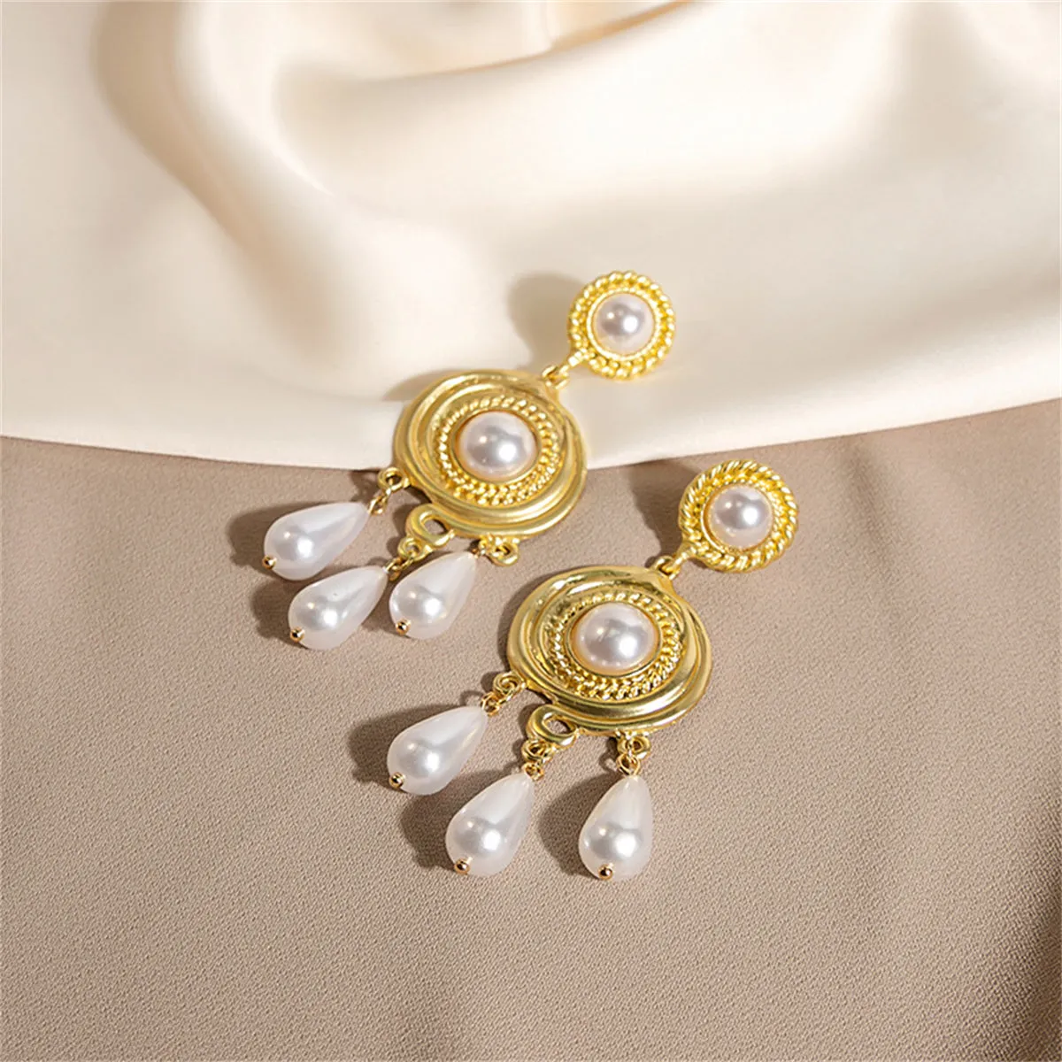 Pearl & 18K Gold-Plated Tassel Drop Earrings