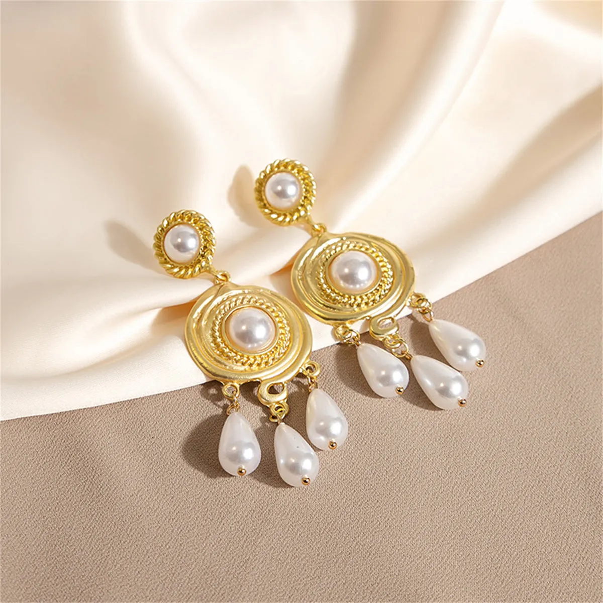 Pearl & 18K Gold-Plated Tassel Drop Earrings