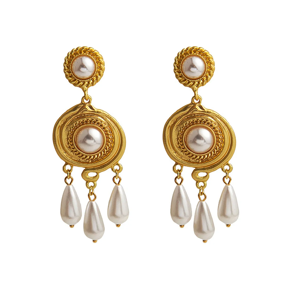 Pearl & 18K Gold-Plated Tassel Drop Earrings