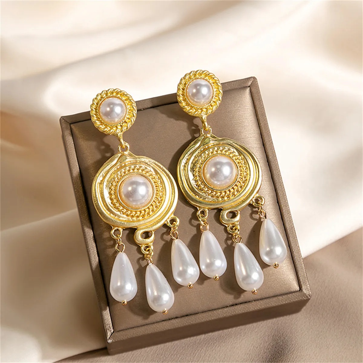 Pearl & 18K Gold-Plated Tassel Drop Earrings