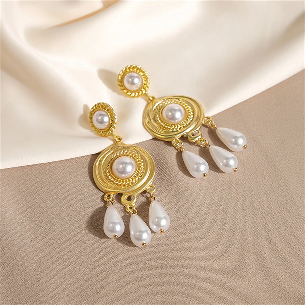 Pearl & 18K Gold-Plated Tassel Drop Earrings