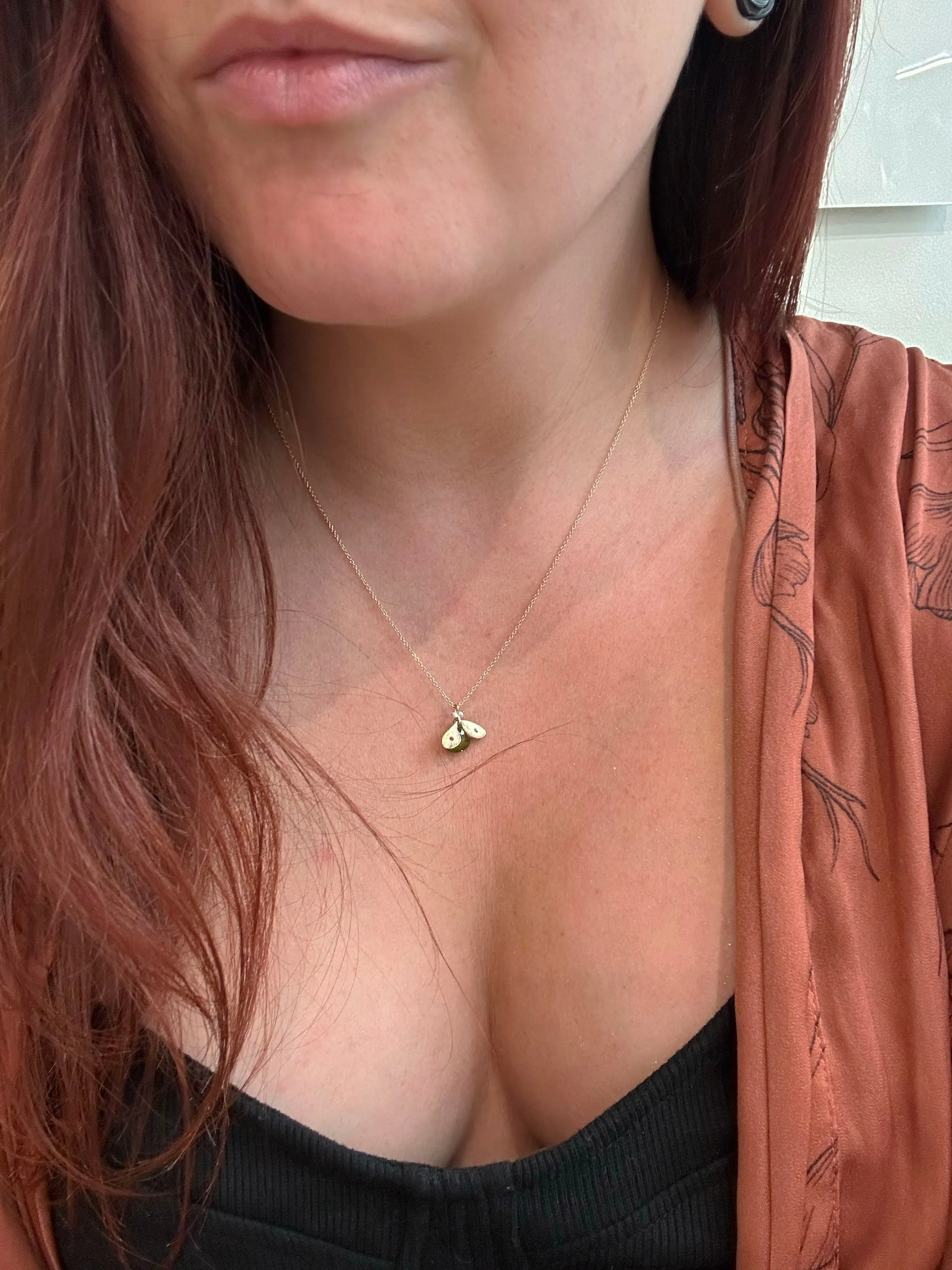 Peridot Bug Necklace with Rubies