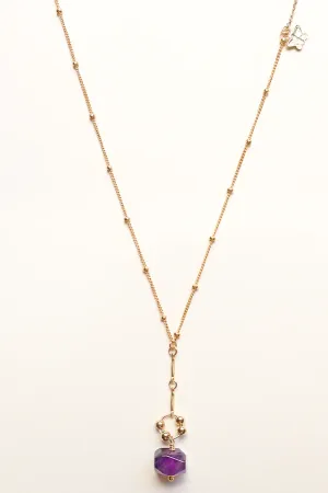 Petite Grand Halo Necklace - Amethyst