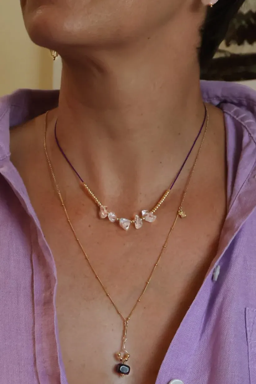 Petite Grand Halo Necklace - Amethyst
