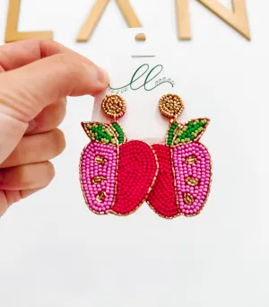 Pink Apple Earrings