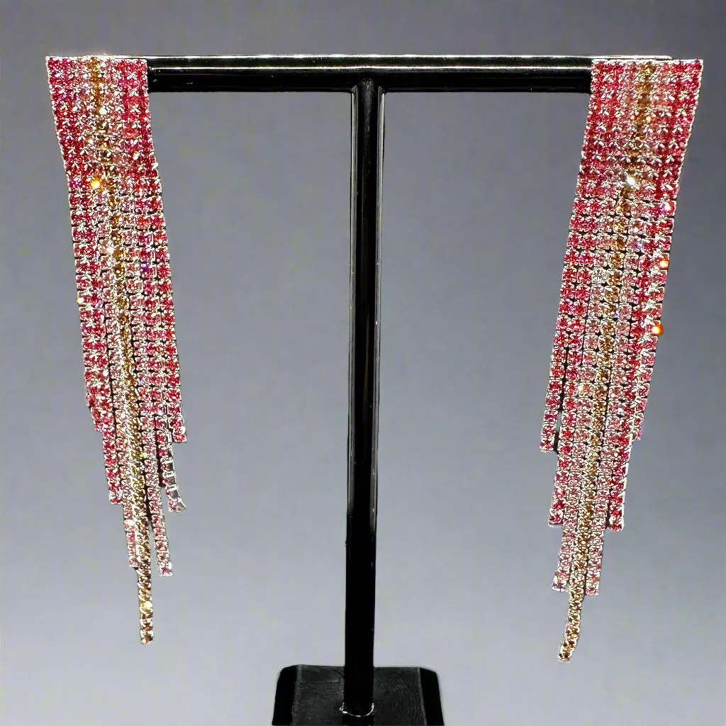 Pink Champagne Tassel Earrings