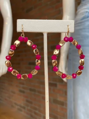 Pink   Gold Teardrop Earrings