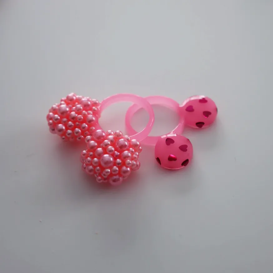PINK HEART MOUSE EAR RING