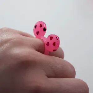 PINK HEART MOUSE EAR RING