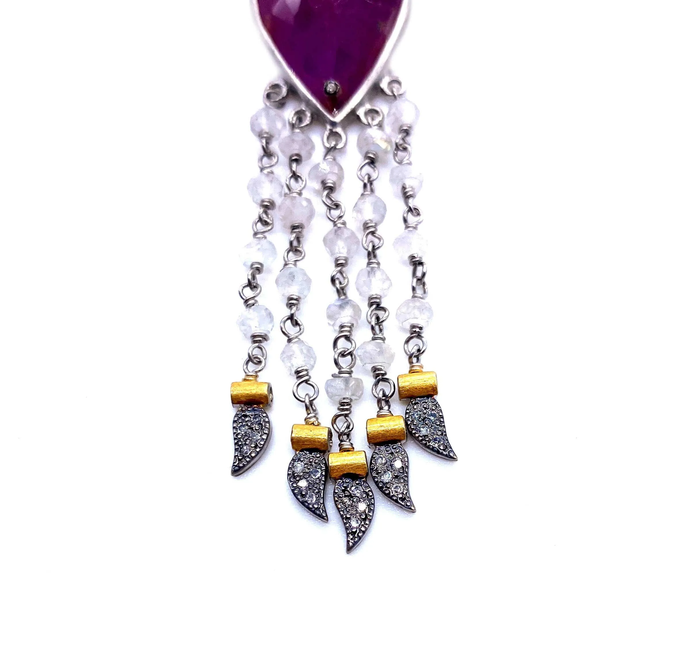 Pink Sapphire Sterling Silver Drop Earrings