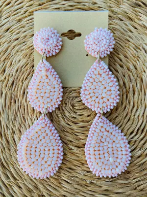 Pink Teardrop Earrings