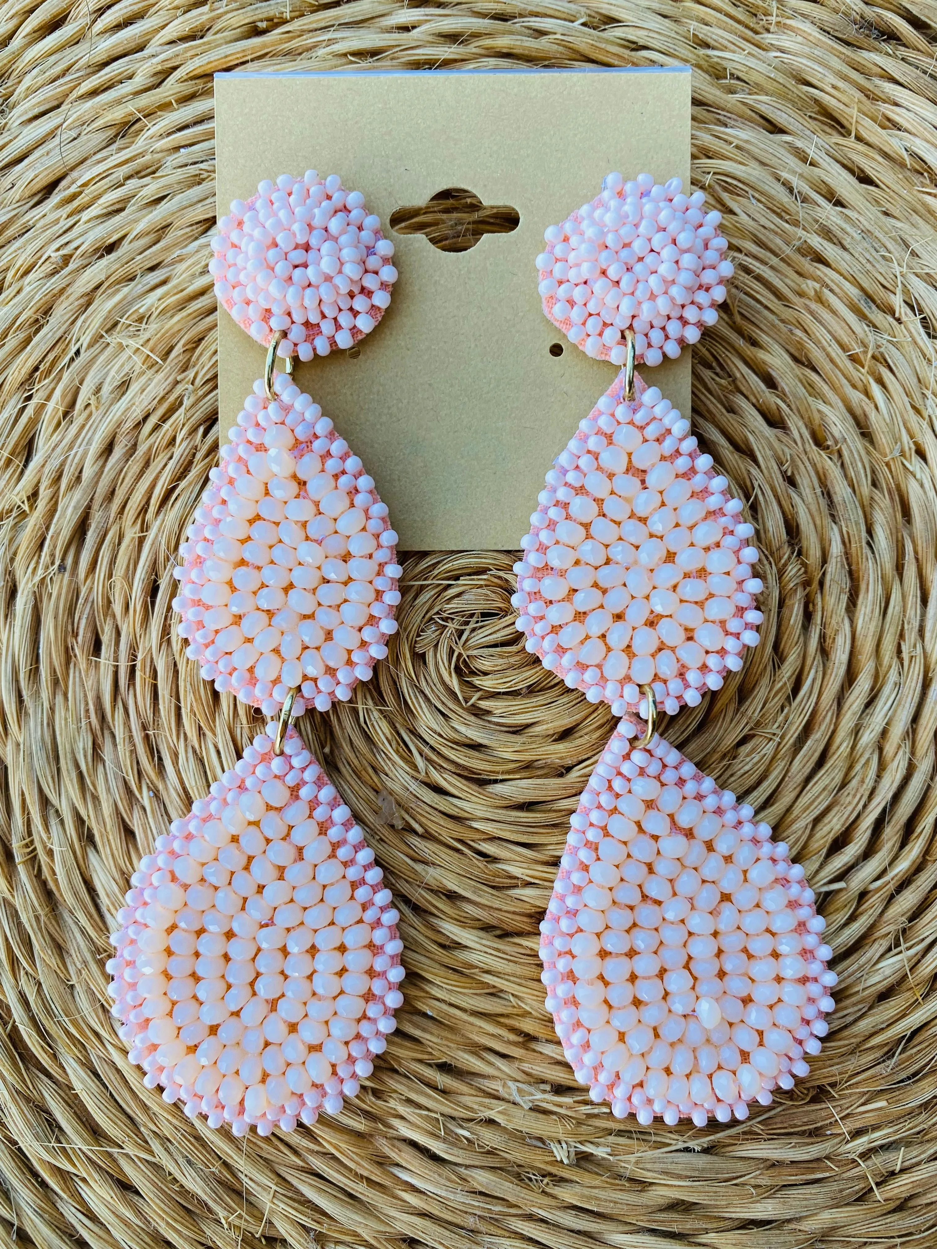 Pink Teardrop Earrings