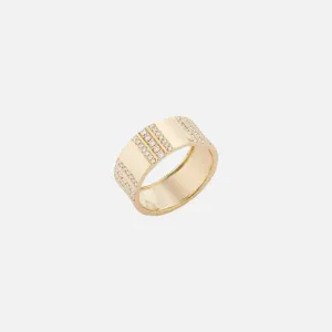 Pinstripe Strength Diamond Cigar Band Ring