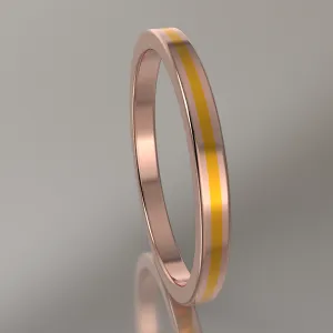 Polished Rose Gold 2mm Stacking Ring Yellow Resin