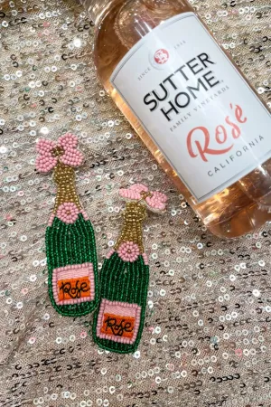 Poppin Bottles Rose Beaded Earrings