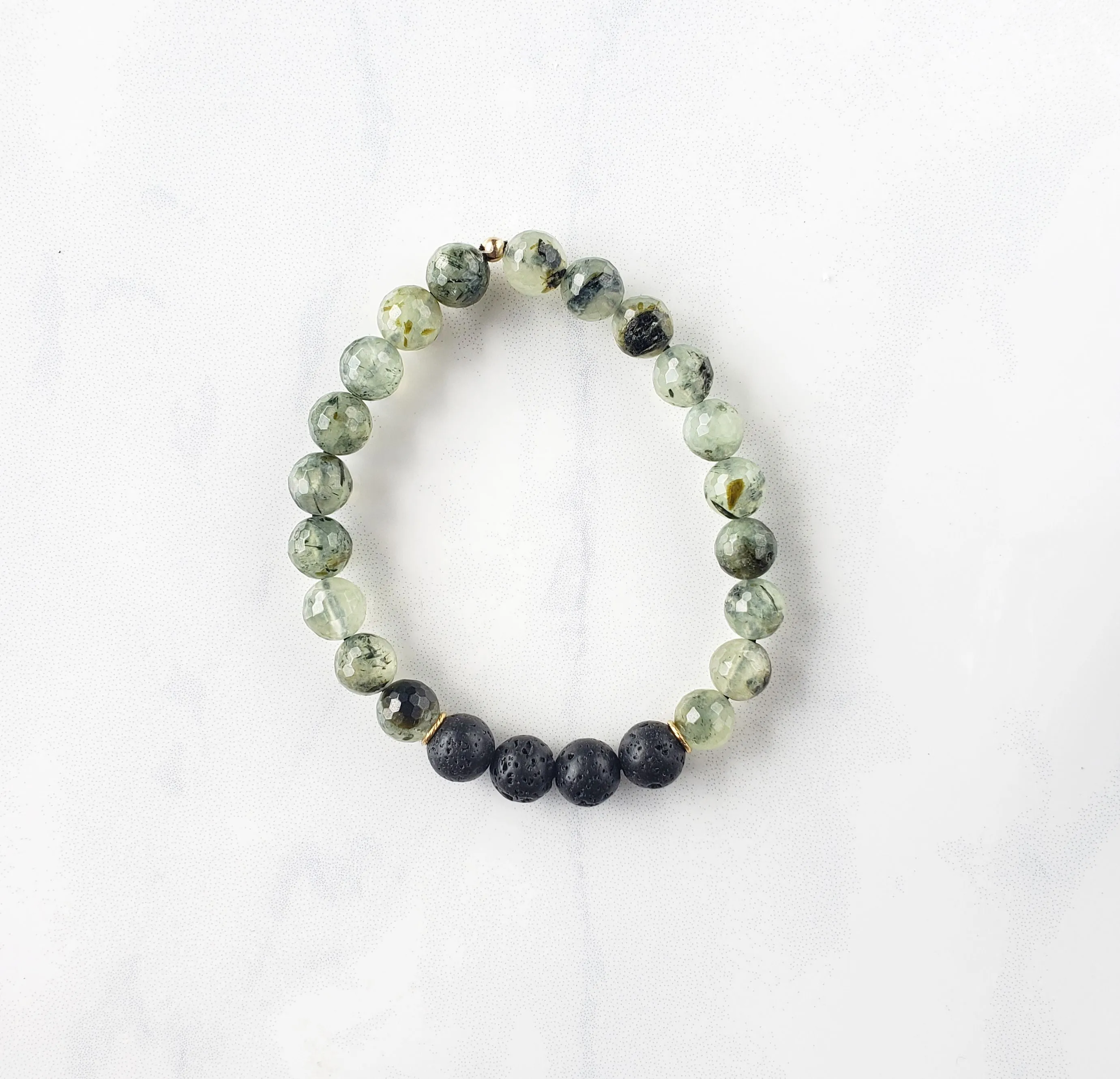 Prehnite   Lava Aromatherapy Bracelet