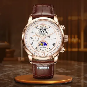 PREMIUM LEATHER STRAP CHRONOGRAPH WATCH | Elegance Meets Precision
