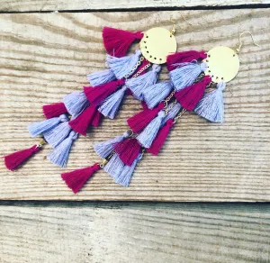 Purple Tassel Earrings