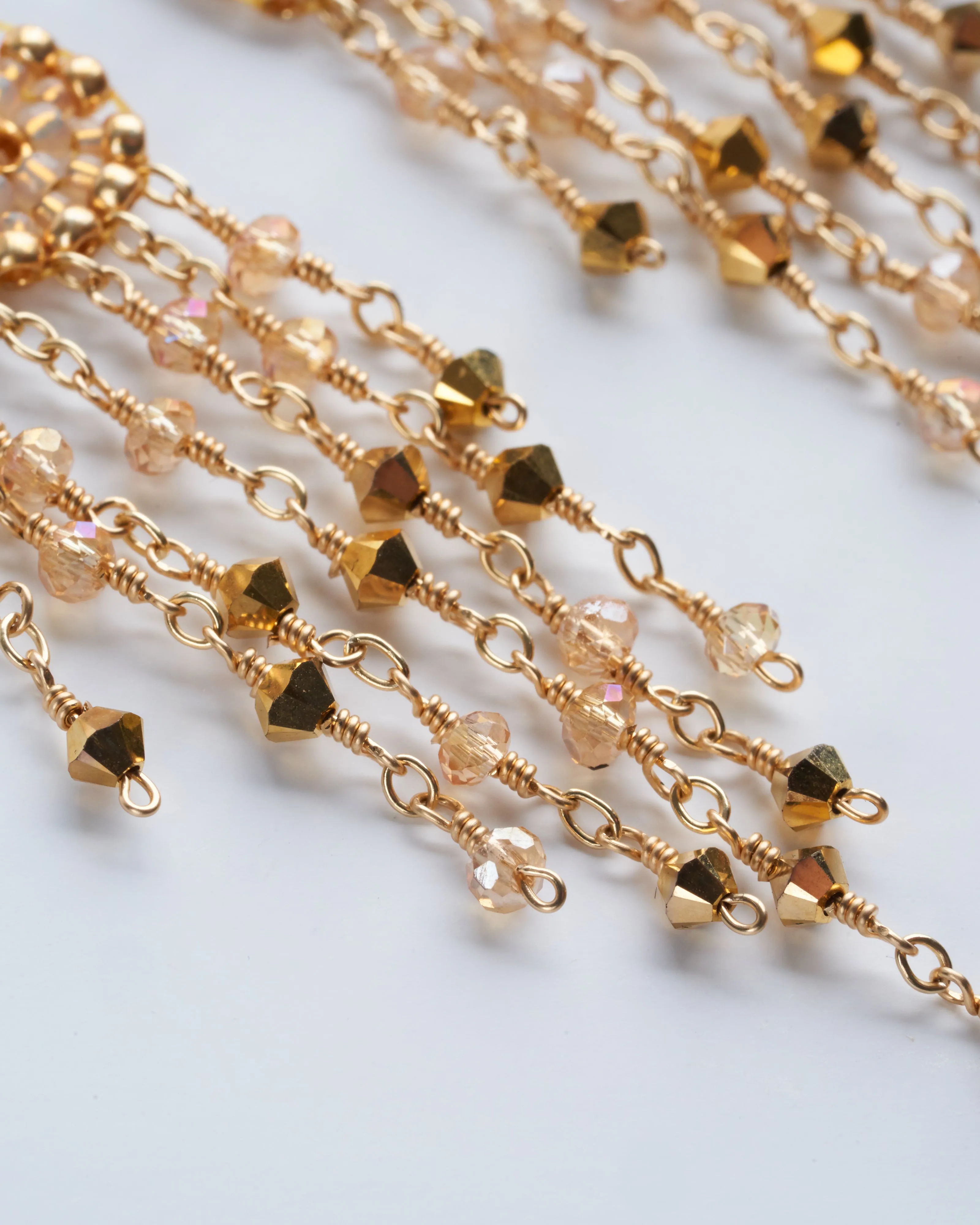 pyrite, miyuki earrings- gold