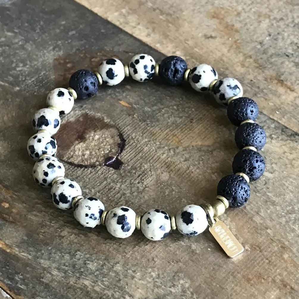 "Balance" Dalmatian Jasper  Essential Oil Diffuser Bracelet