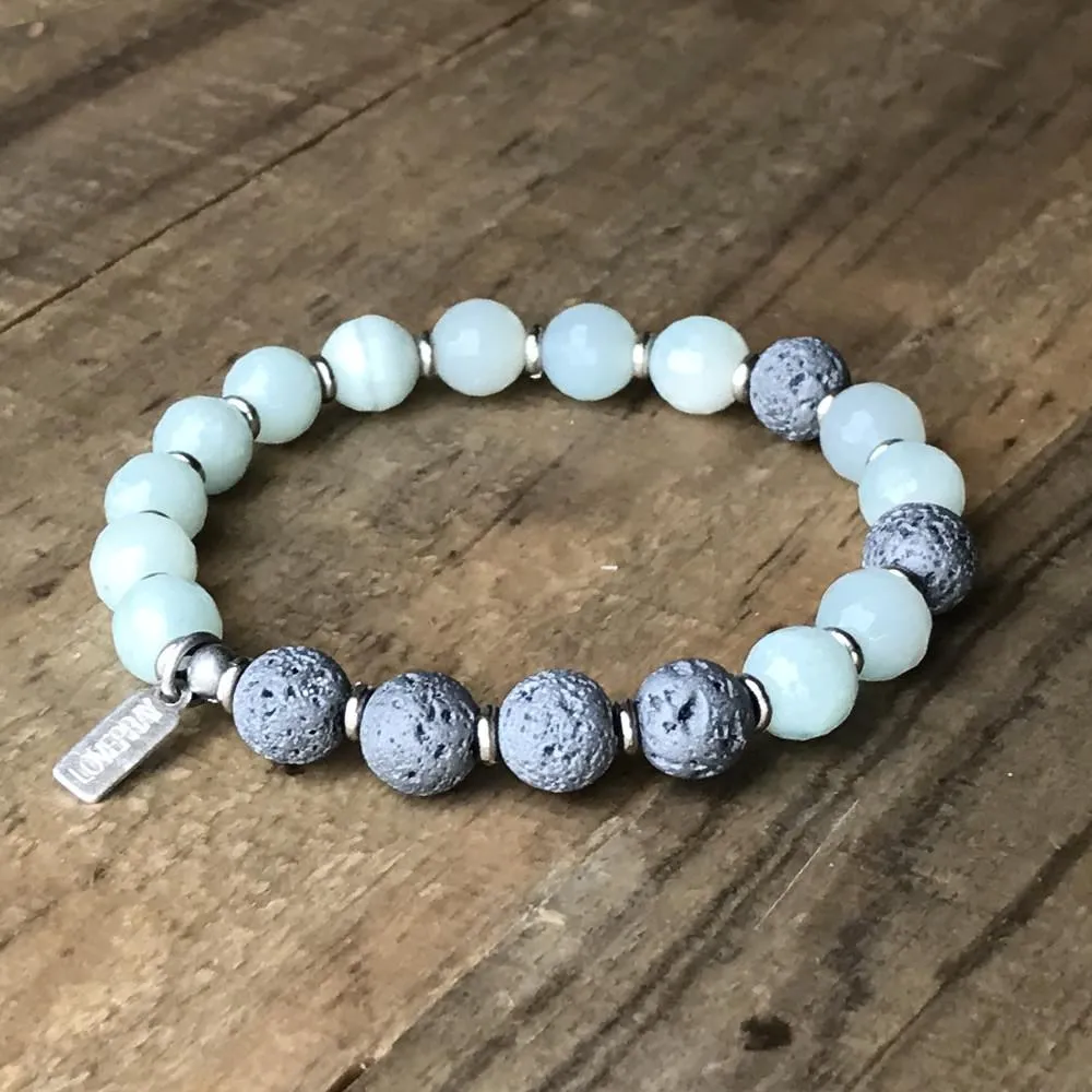 "Communication" Amazonite Essential Oil Diffuser Bracelet