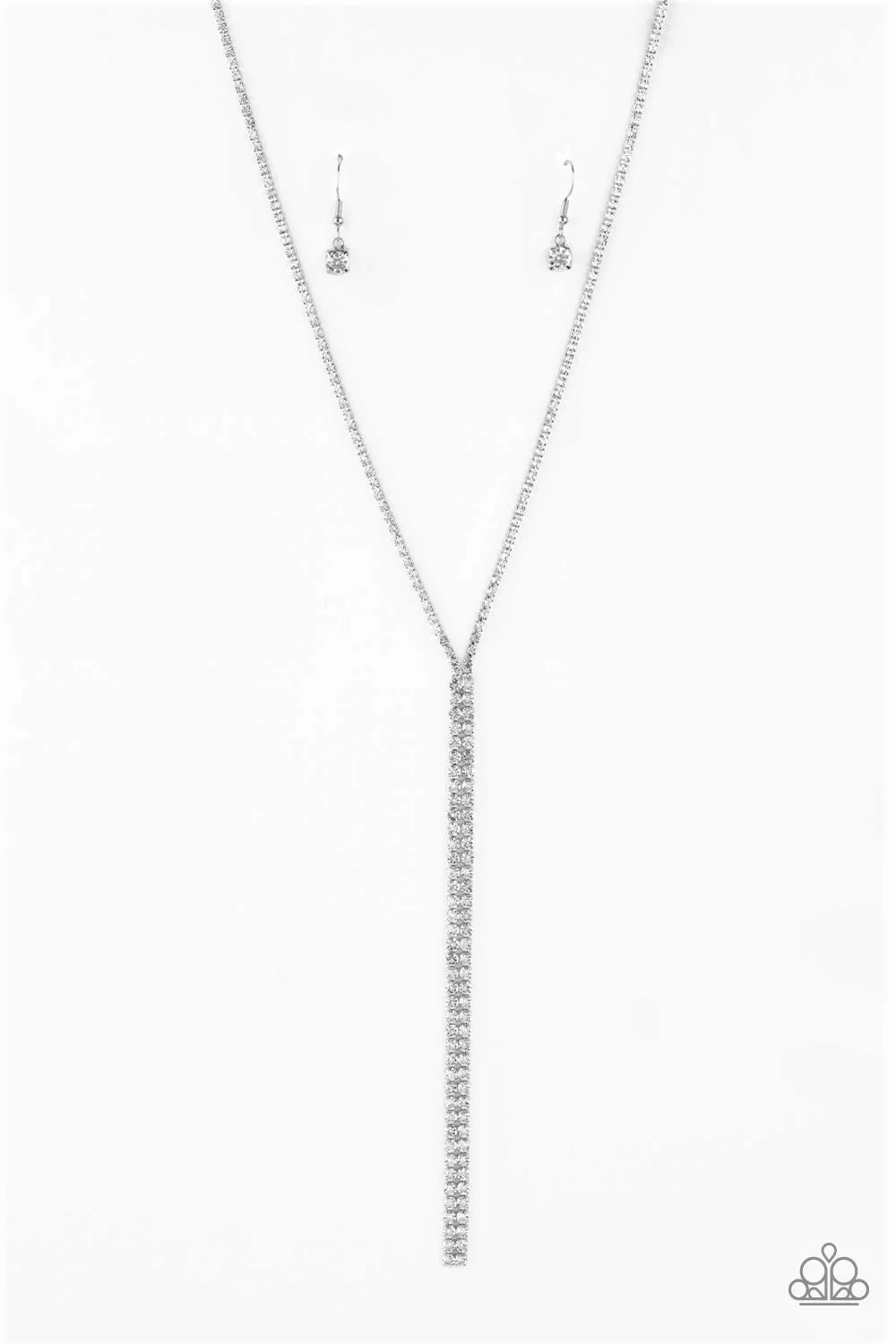 "Inner Starlight" Silver Metal & Rhinestone Strands Tassel Necklace Set