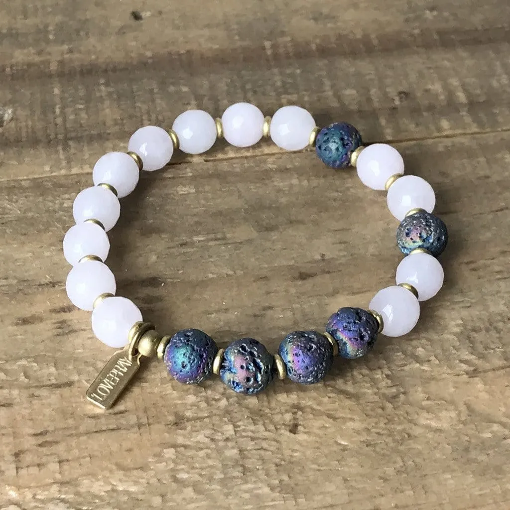 "Love" Rose Quartz Essential Oil Diffuser Bracelet