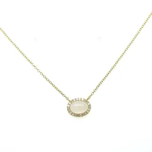 Rainbow Moonstone & Diamond Necklace