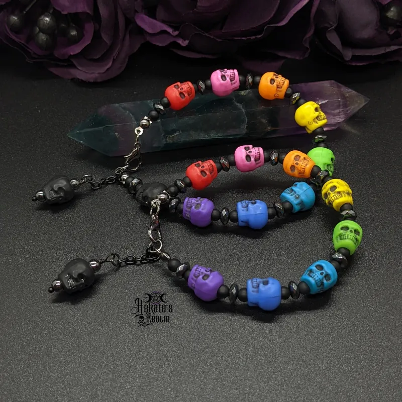 Rainbow Skulls Bracelet