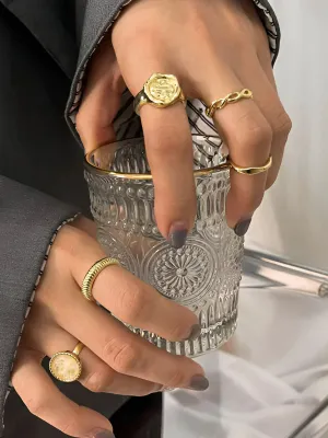 Rapley Golden Hoop Ring (5 Pcs)