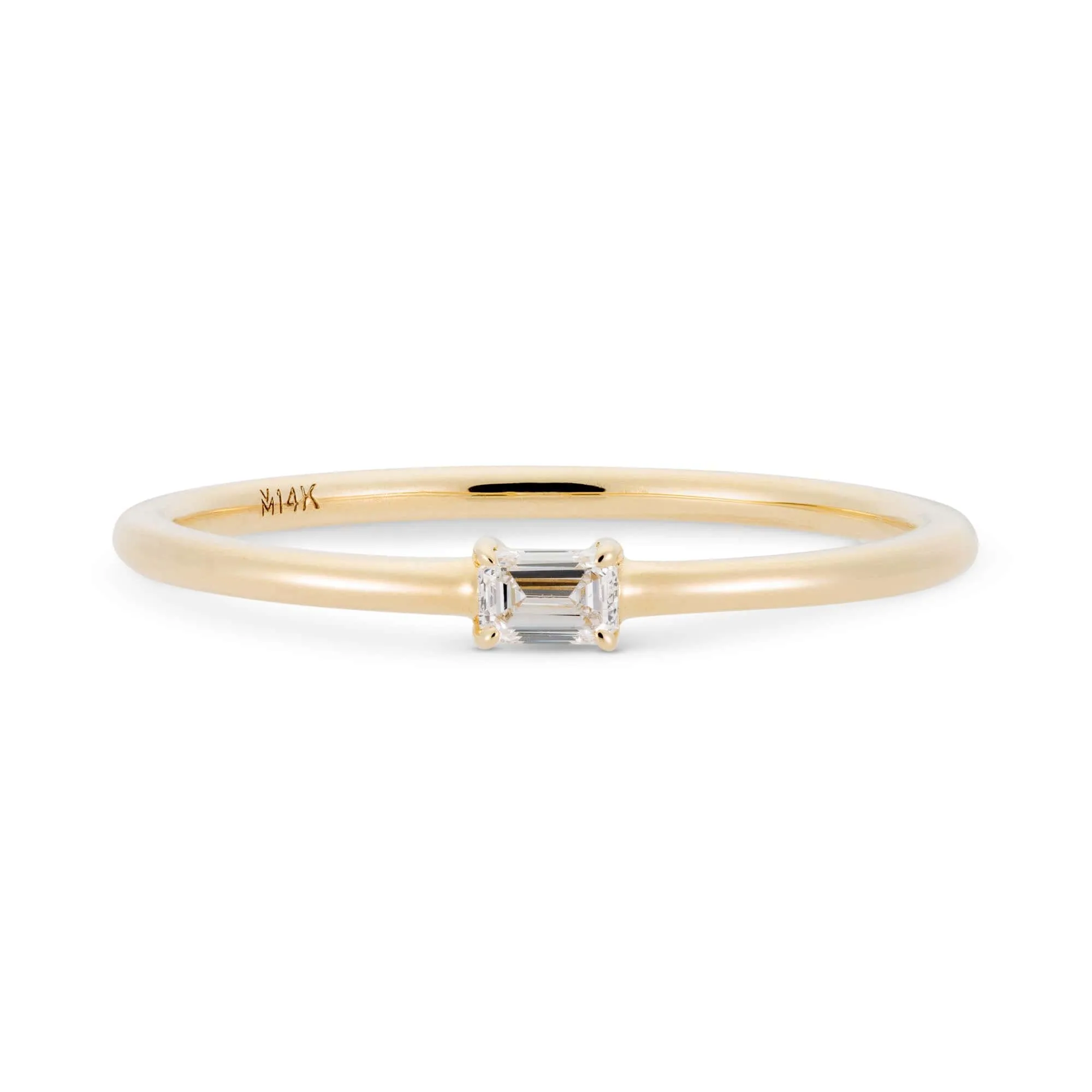 Ready to Ship - Emerald-Cut Diamond Stacking Ring (Size 6)