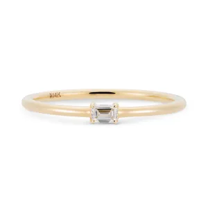 Ready to Ship - Emerald-Cut Diamond Stacking Ring (Size 6)