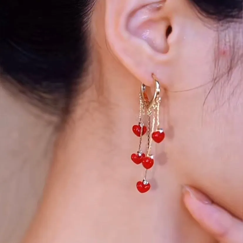 Red Tassel Earrings