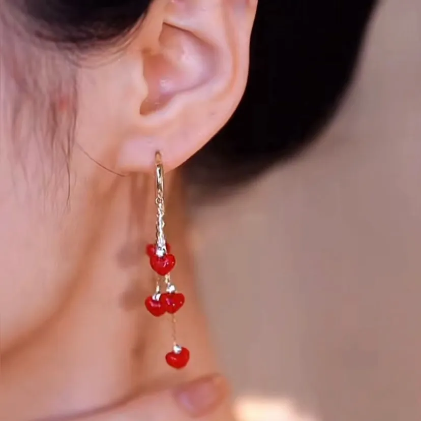 Red Tassel Earrings