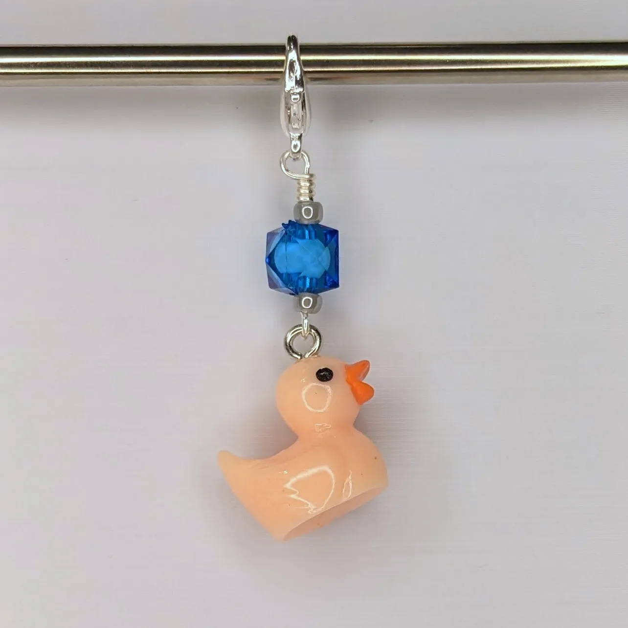 Resin Rubber Duckie Stitch Markers & Earrings