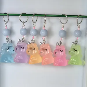 Resin Unicorns (Glow in the Dark) Earrings & Stitch Markers
