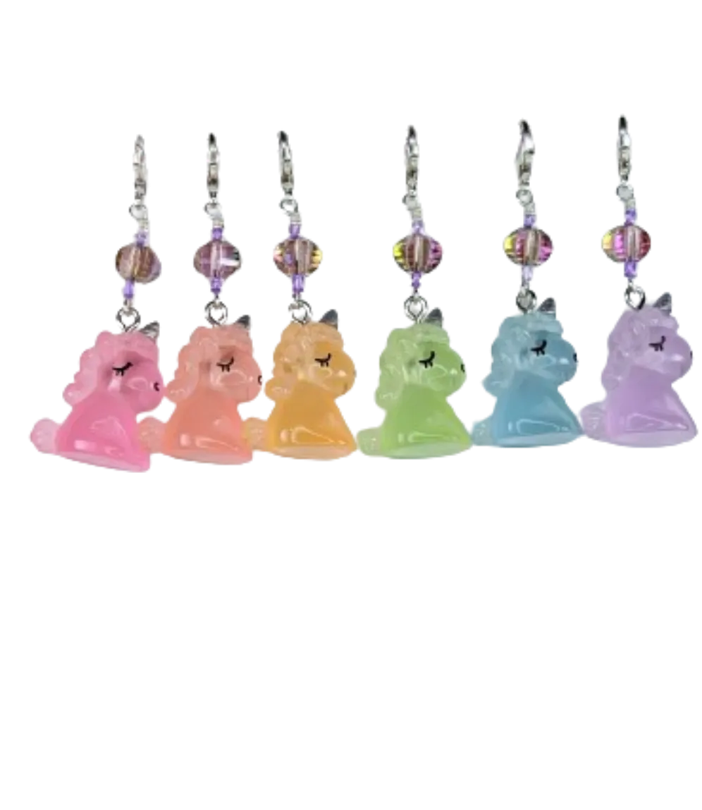 Resin Unicorns (Glow in the Dark) Earrings & Stitch Markers