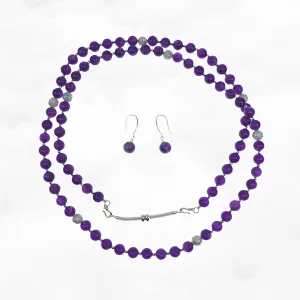 Return to Origin Multi-style Amethyst Beaded Necklace and Earrings Set