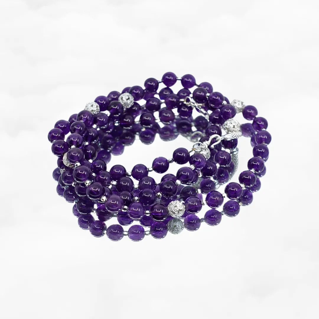 Return to Origin Multi-style Amethyst Beaded Necklace and Earrings Set