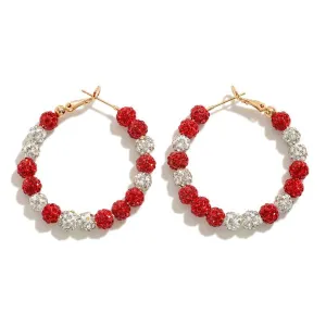 Rhinestone Hoops Red/White