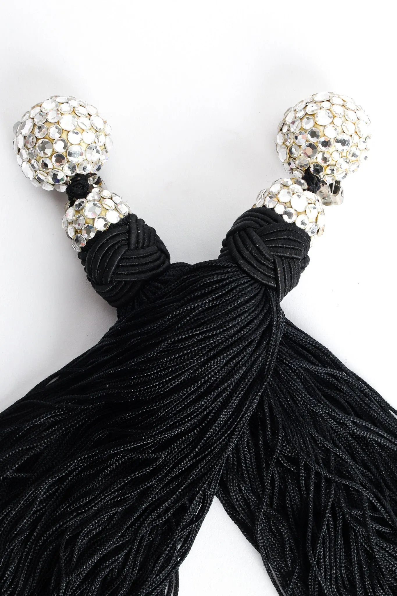 Rhinestone Tassel Drop Earrings