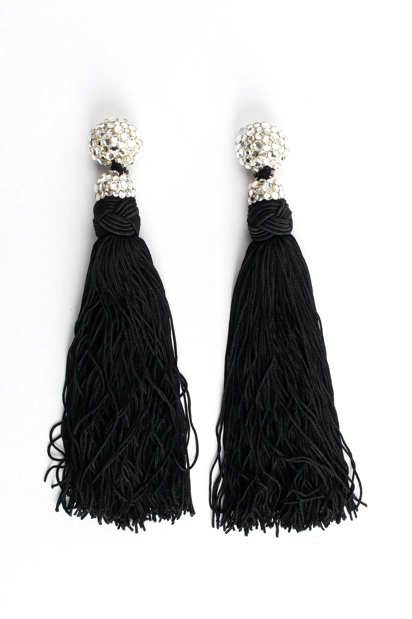 Rhinestone Tassel Drop Earrings