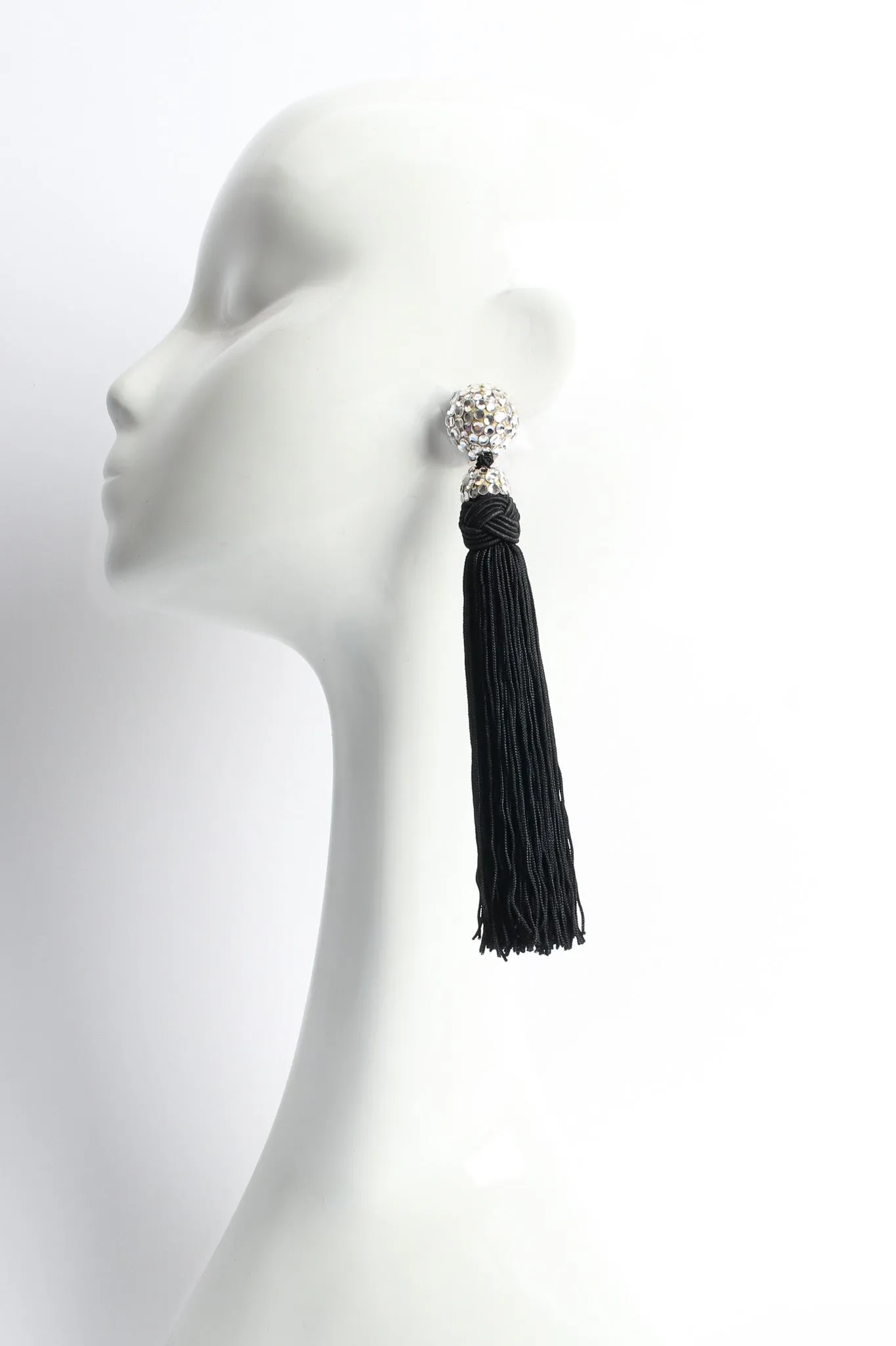 Rhinestone Tassel Drop Earrings