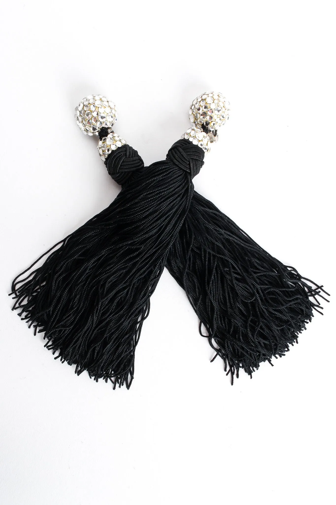 Rhinestone Tassel Drop Earrings