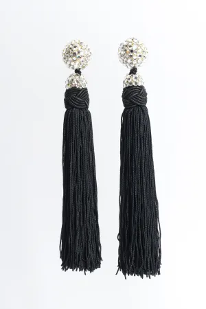Rhinestone Tassel Drop Earrings